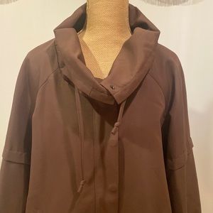 POP ulation beautiful brown nylon jacket, comfortable style, size 6
